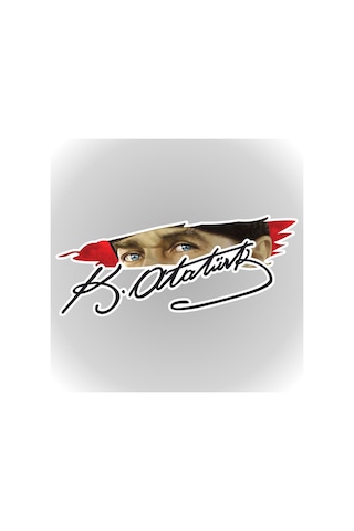 Gazi Mustafa Kemal Atatürk Imza Türk Bayrağı Sticker 20 X 8,5 Cm (488831592)