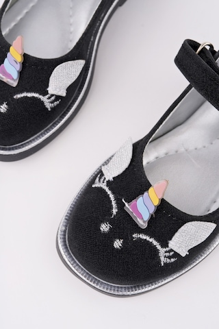 Muggo Paty Cırtlı Ve Simli Günlük Kız Çocuk Babet Siyah