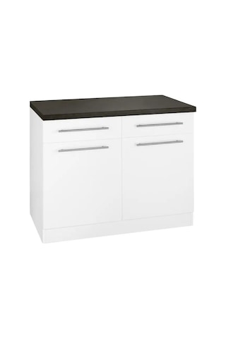 Vera Mutfak 2 Çekmeceli 2 Kapaklı Alt Modül -100 Cm - Çok Amaçlı Dolap -tezgah Dahil Antrasit