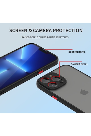 İphone 15 Pro Max Kılıf Arkası Mat Leke Yapmaz Kenarları Renkli