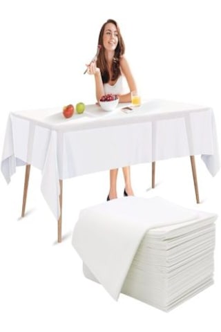 Tek Kullanımlık 5 Adet Beyaz Renk Masa Örtüsü
