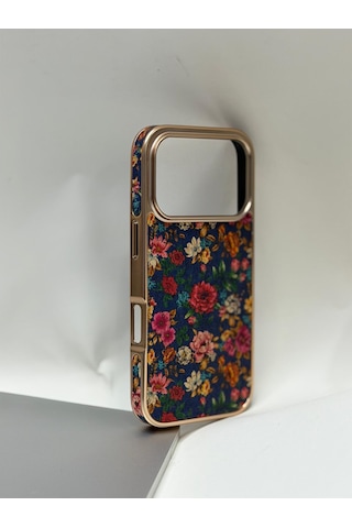Efcase Apple iPhone Uyumlu 17 Pro Tuval Kılıf - Egzotik Lotus Desenli Sanatsal Koruyucu 08