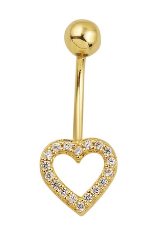 Bilezikci Kalp 14 Ayar Altın Kadın Göbek Piercing Sarı