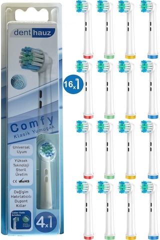 Comfy - Klasik Yumuşak Oral B Şarjlı Diş Fırçası Yedek Başlığı - 16 Adet Yedek Başlık
