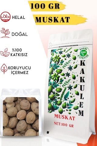 Kakulem Sertifikalı 100 Gr Tane Muskat Küçük Hindistan Cevizi