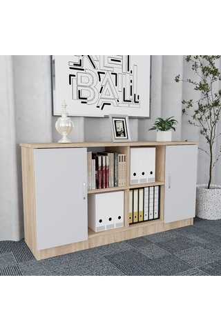 Oliver 5'li Ofis Takımı  Model 4 Meşe Beyaz