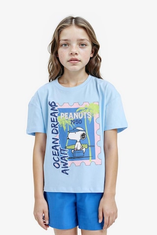 Defacto Kız Çocuk Snoopy Relax Fit Bisiklet Yaka Kısa Kollu Tişört E8159a825hsbe744 Mavi