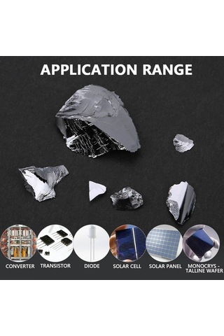 Fortunelane Yüksek Saf Monokristal Silisyum Blok 99.99%, Yarıiletken, Güneş Paneli Ham Maddesi - 50 Gram