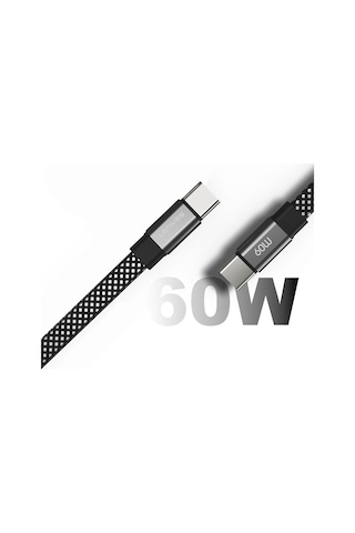 Lenyes Lc538 Type-c To Type-c 48d Aramid Fiber Örgü Tasarımlı Data Ve Pd Şarj Kablosu 60w 1m Siyah