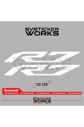 Yamaha R7 Uyumlu Yazı Sticker Yüksek Kalite Özel Kesim Folyo 2'li Set Beyaz