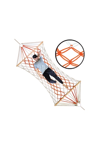 Büyük Boy Hamak Çift Katlı Kalın Örme İpli File Salıncak 110x200cm Ürün Rengi Değişkenlik Gösterir Çok Renkli