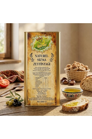 Doğal Sızma Zeytinyağı 5 Litre Analiz Raporlu & Yeni Hasat Akhisar Zeytinyağı Ege Sızma Natürel Zeytinyağı