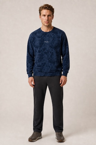 Redline Allon Desenli Kışlık Yeni Sezon Erkek Regular Fit Sweatshirt Beyaz Lacivert