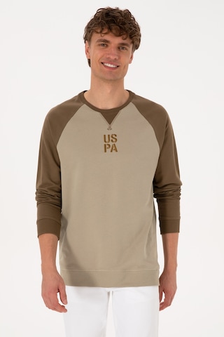 U.S. Polo Assn. Erkek Bisiklet Yaka Regular Fit Haki İnce Sweatshirt 50315420-VR027
