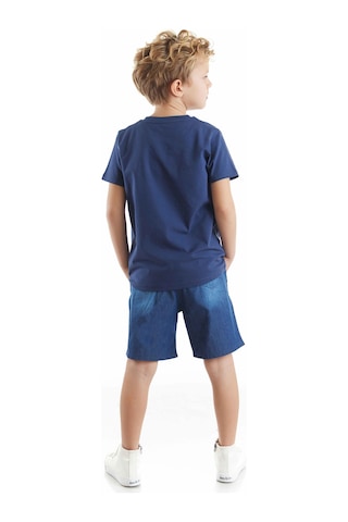 Denokids Mshb&g Space Explorer Erkek Çocuk Tshirt Denim Şort Takım Çok Renkli