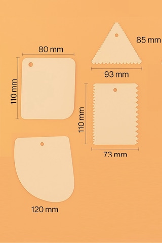 4'lü Set Hamur Kesme Ve Şekillendirme & Pasta Şekil Verme Aparatı - Krem Krem