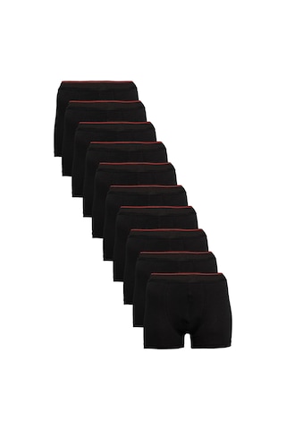 Nacar Store Erkek Siyah 12'li Paket Likralı Pamuklu Boxer