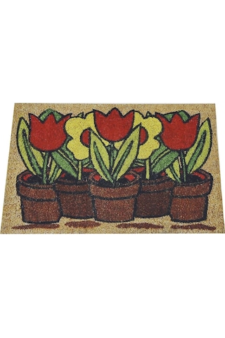Çiçek Desenli Kauçuk İç Ve Dış Kapı Önü Paspası 45x70
