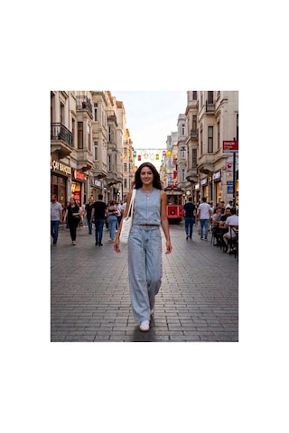 Zdnjeans Kadın Beyaz Derin V Yaka Ve Yırtmaç Detaylı Elbise
