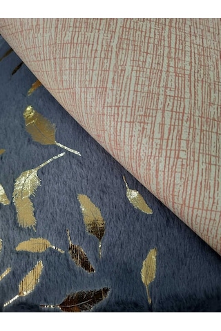 Yaprak Antrasit Tavşan 2li Altın Varaklı Kumaş Soft Gold Peluş Ba Antrasit