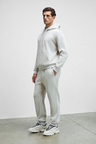 Grımelange MARSHALLHOODIE Erkek Pamuklu İçi Polarlı Nakışlı Relaxed Gri Eşofman Takımı