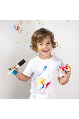 Vkemall Çocuklar İçin 25'li Ahşap Saplı Sünger Boyama Fırçası Seti - Yaratıcı Dıy Sanat Aktivitesi