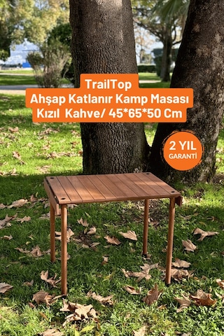 Bag The Joy Trailtop Ahşap Katlanır Kamp Masası -45 60 50cm Ahşap - Kahverengi