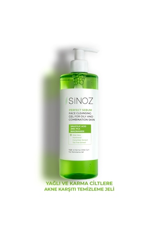 Sinoz Yağlı ve Karma Ciltler için Sebum Dengeleyici Yüz Temizleme Jeli 400 ﻿ML