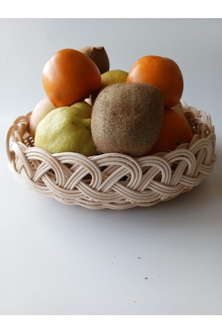 Bambu El Yapımı Çok Amaçlı Sepet 26 Cm Bej