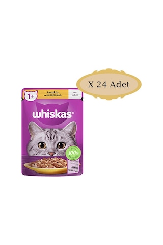 Whiskas Pouch Tavuklu Yetişkin Kedi Mama 24 x 85 G