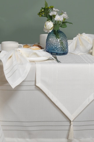 Elart Dream Yemek Seti 12 Kişilik 26 Parça 150x220 Cm Krem Krem