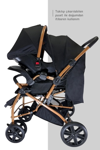 Bebegold Pusetli Bebek Arabasi Travel Çift Yön Tam Yatış Pozisyo