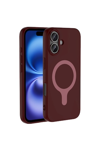 iPhone Uyumlu 16 Kılıf M-safe Şarj Özellikli Mbfx Aris Silikon Kapak - Mürdüm Çok Renkli