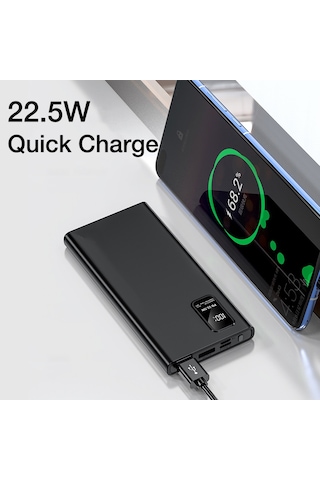 Tonex Pd-20 20000 Mah Pd 22.5w Hızlı Ekranlı Powerbank Siyah