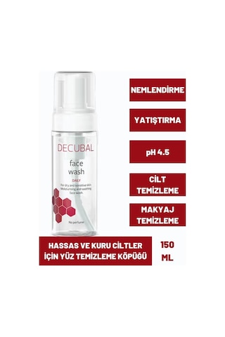 Decubal Daily Hassas ve Kuru Ciltler İçin Yüz Temizleme Köpüğü 150 ML
