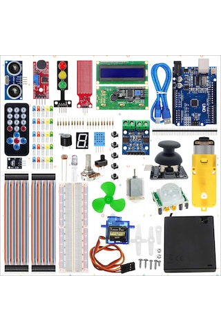 İlkokul-ortaokul Seviyesi Arduino Gelişmiş Süper Başlangıç Eğitim Seti 153 Parça 11072747