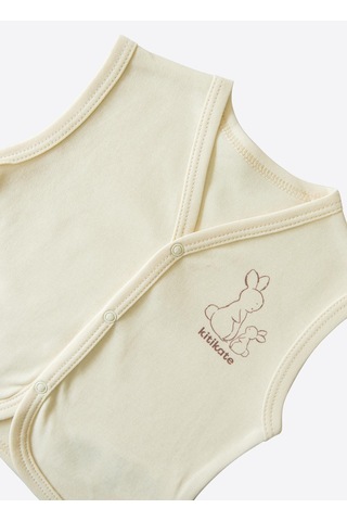 Organik New Basic Yelek Natural Krem