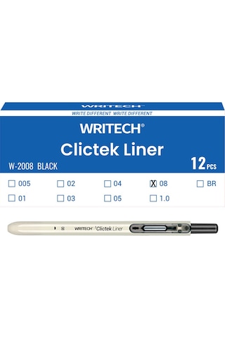 Wrıtech W-2008 Basmalı Fınelıner 0,8mm Kalem - 12'li Kutu Ahşap
