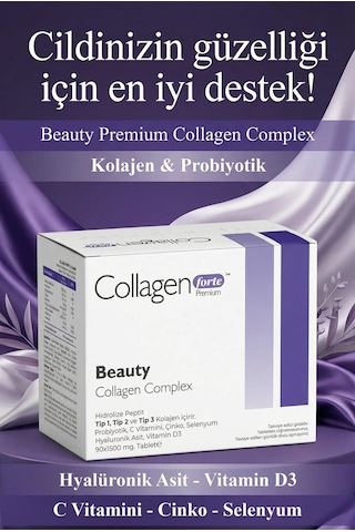 Collagen Forte Platinum Premium 3 Tip Kolajen Hyalüronik Asit 90 Tablet