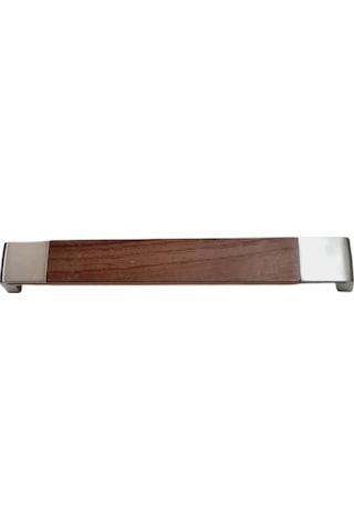 Metal İnox Ayak Ceviz Desenli 224 Mm Kulp 7 Adet Dolap Ve Çekmece Kulbu Krom