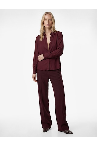 Koton Regular Fit Klasik Yaka Düğmeli Uzun Kollu Gömlek Bordo 6sak60235uw Bordo