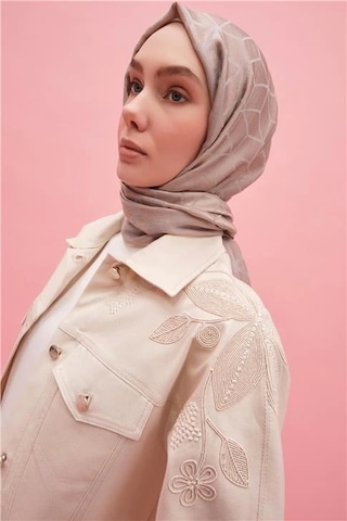 Armine Nakışlı Natural Denim Ceket 25y5902 Naturel Krem