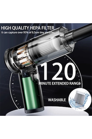 Carrier-15000pa Basınçlı Hava Toz Toplayıcı El Tipi Vakum Akülü Yüksek Güç Araba Elektrikli Süpürge Saç Kurutma Makinesi Mini Taşınabilir