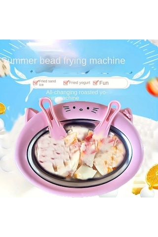 Willowhaven Mavi Gençler İçin Paslanmaz Çelik Dondurma Makinesi Dıy Yoğurt Sorbet Smoothie Kedi Tasarım