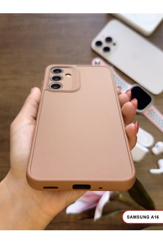 Samsung Galaxy A16 Uyumlu Kamera Korumalı Darbeye Dayanıklı Renk Atmayan Keep Silikon Kılıf Kahverengi