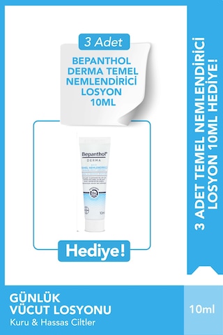 Bepanthol Derma Günlük Yüz Temizleme Jeli 200 ML + Temel Nemlendirici Losyon 3 x 10 ML
