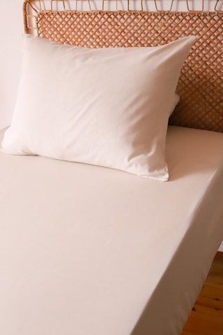 Moosh Tek Kişilik Lastikli Çarşaf Takımı Krem