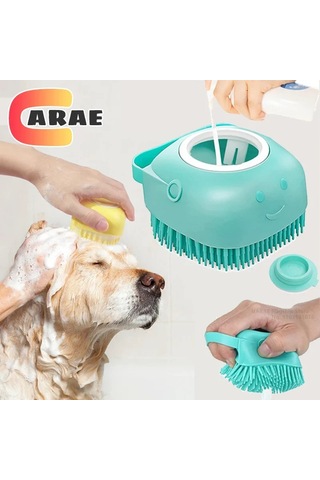 Jl Köpek Yumuşak Silikon Banyo Fırçası Pet Masaj Fırçası 2'li