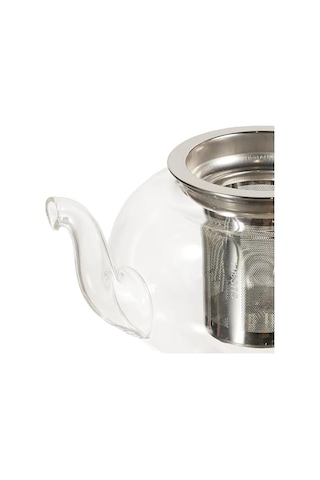 Cam Bitki Çayı Demliği 600 Ml - Çelik Süzgeçli Demlik