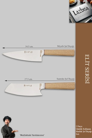 Elite Serisi Mutfak Bıçak Seti 2 Li Et Sebze Şef Bıçak Mft-1276
